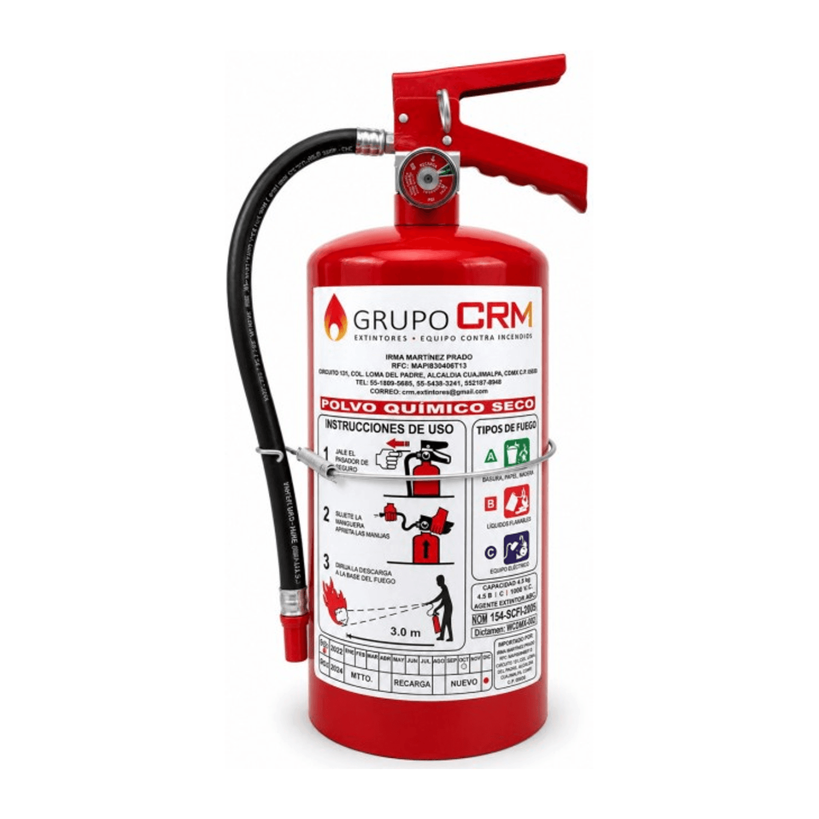 Extintor de PQS ABC para uso comercial e industrial - 4.5 kg — Grupo CRM