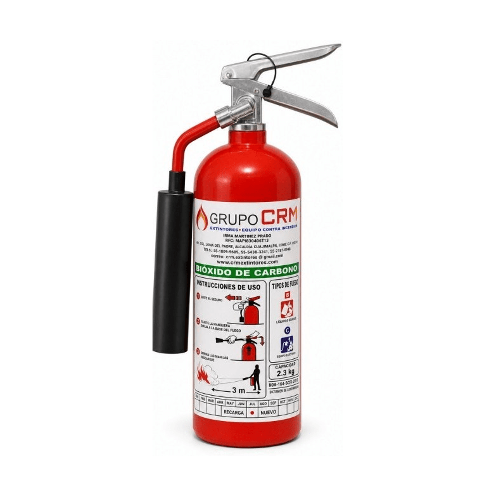 Extintor de CO₂ - 2.3 kg — Grupo CRM