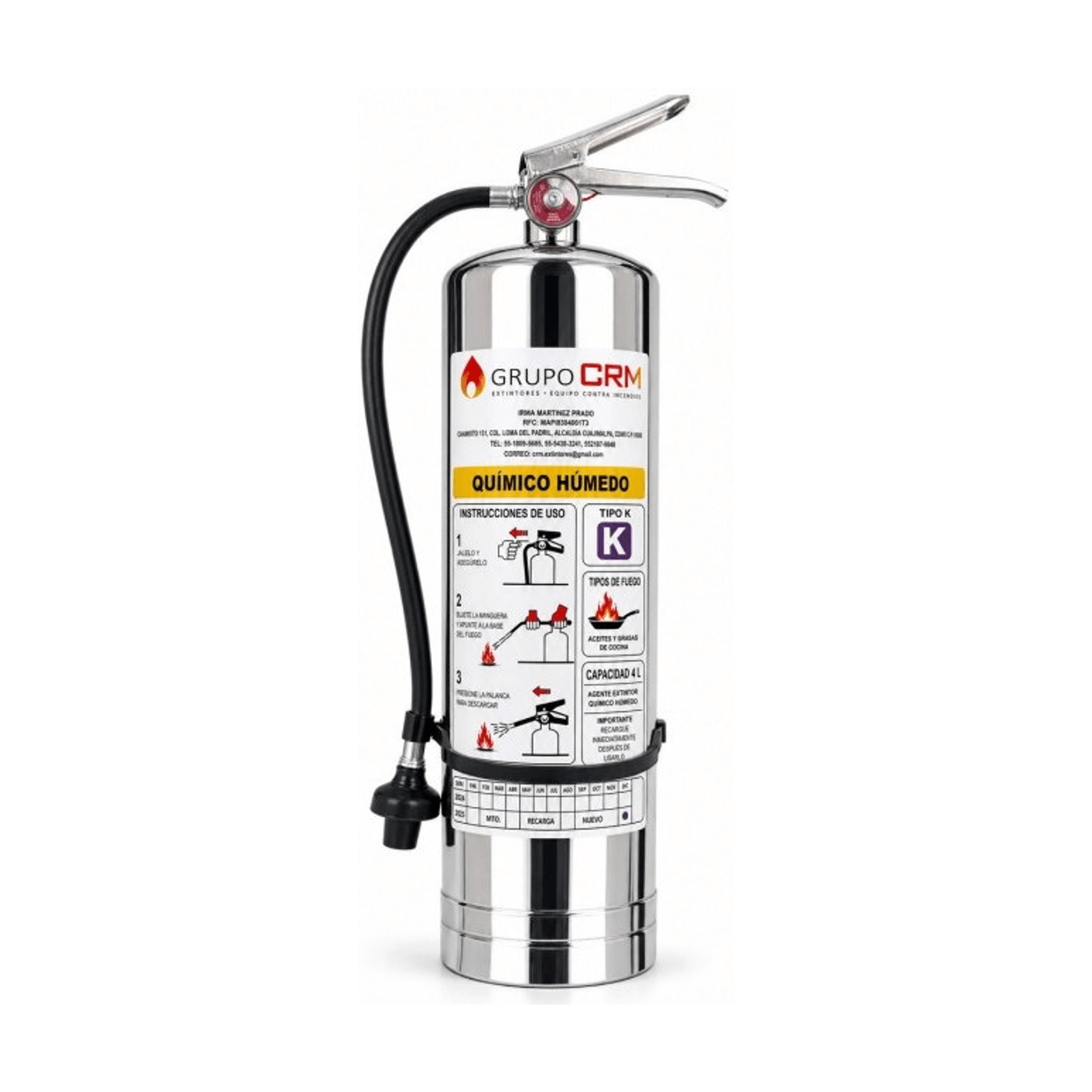 Extintor tipo K para cocinas - 4.0 L — Grupo CRM