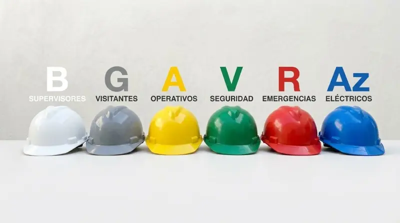 Cascos de seguridad por color y rol de Grupo CRM Extintores